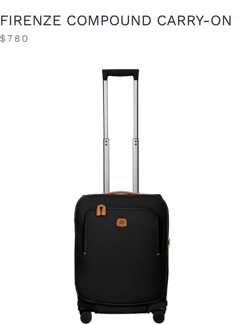 BRIC'S FIRENZE Black 21” Carry on Roller-NEW with tags